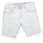 LEVI'S Womens Denim Casual Shorts Blue M W32 Frayed Hem Relaxed Fit