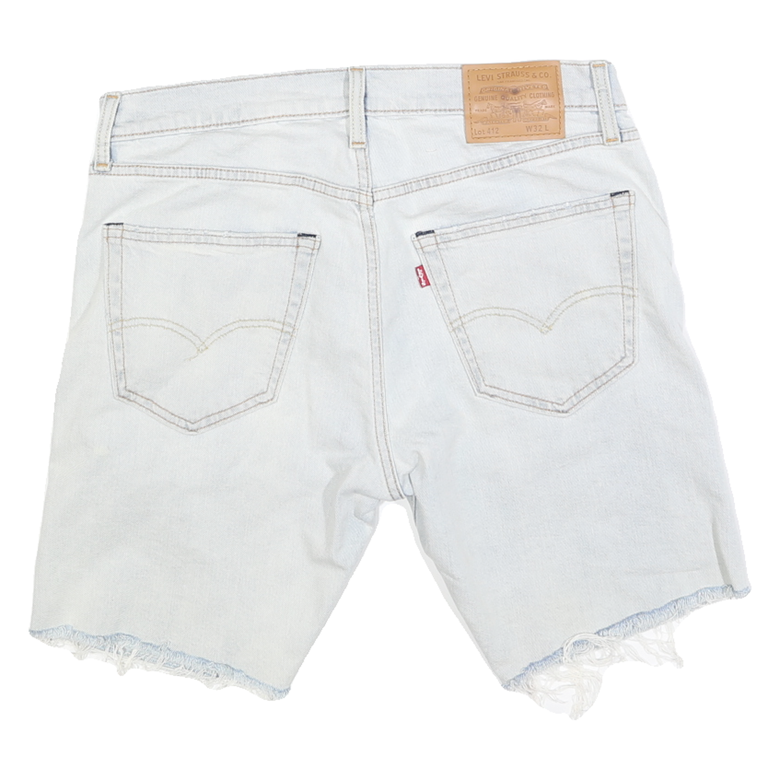 LEVI'S Womens Denim Casual Shorts Blue M W32 Frayed Hem Relaxed Fit