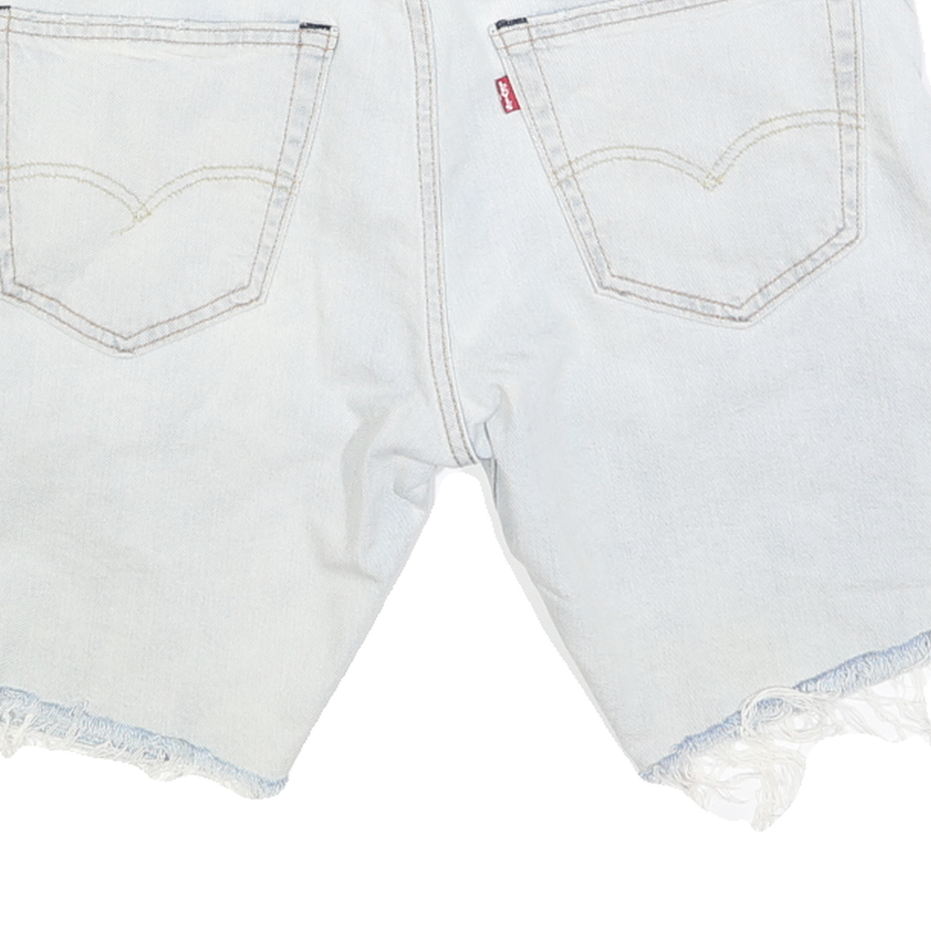 LEVI'S Womens Denim Casual Shorts Blue M W32 Frayed Hem Relaxed Fit