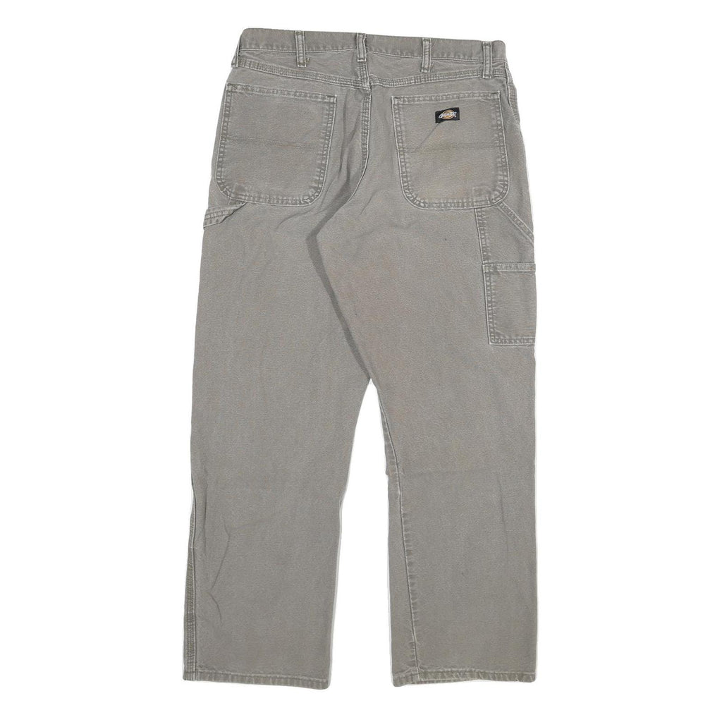 DICKIES Mens Regular Grey Jeans Denim W32 L30 Workwear Pockets Closure Zip