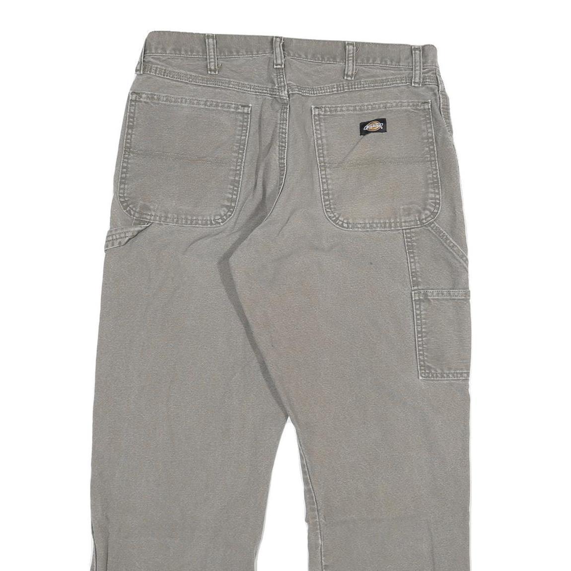 DICKIES Mens Regular Grey Jeans Denim W32 L30 Workwear Pockets Closure Zip