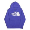 THE NORTH FACE Womens Blue Hoodie M Cotton Blend Logo Print Pullover