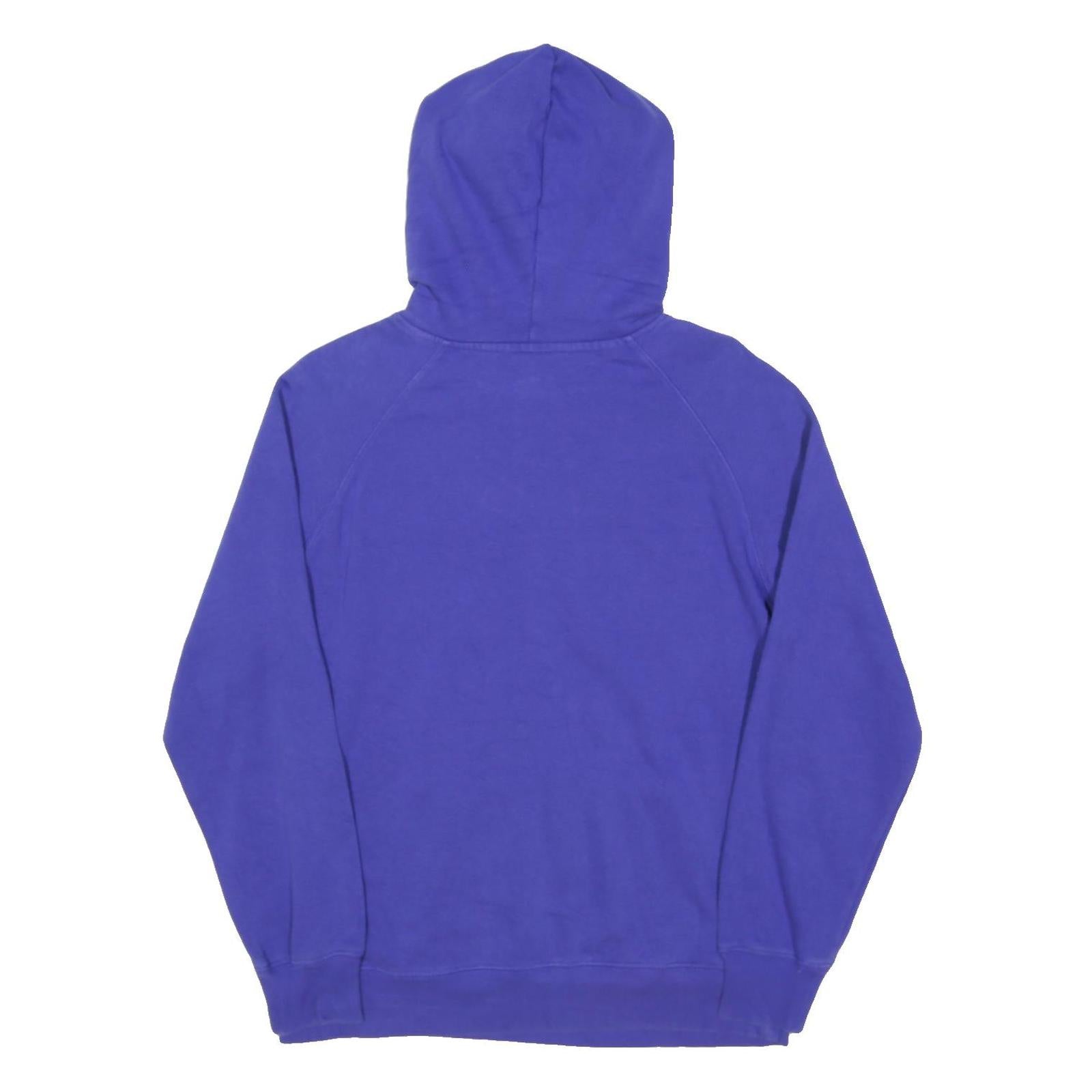 THE NORTH FACE Womens Blue Hoodie M Cotton Blend Logo Print Pullover