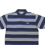FILA Mens Blue & White Striped Polo Shirt XL Polyester Blend Casual Wear