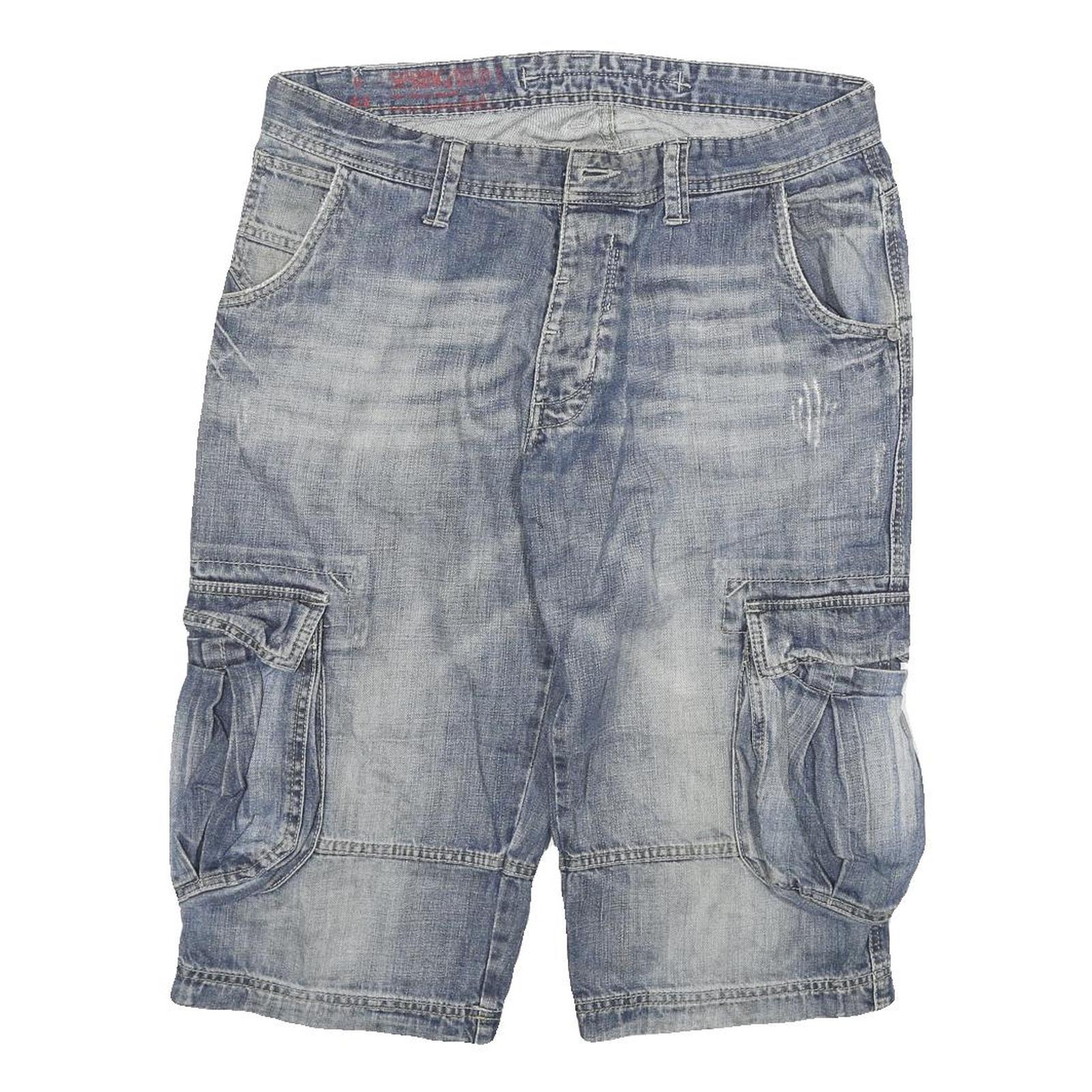SPRINGFIELD Mens Cargo Blue XL W32 Cotton Blend Casual Shorts
