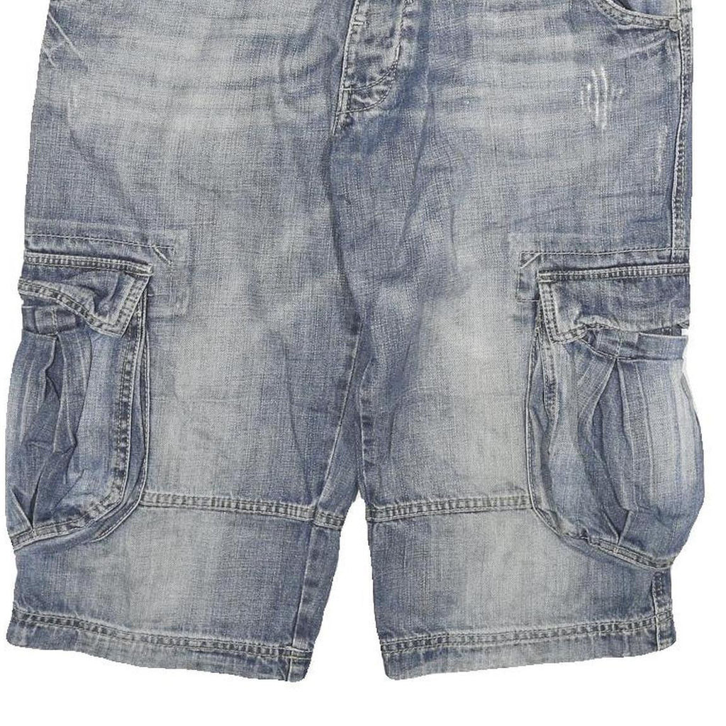 SPRINGFIELD Mens Cargo Blue XL W32 Cotton Blend Casual Shorts