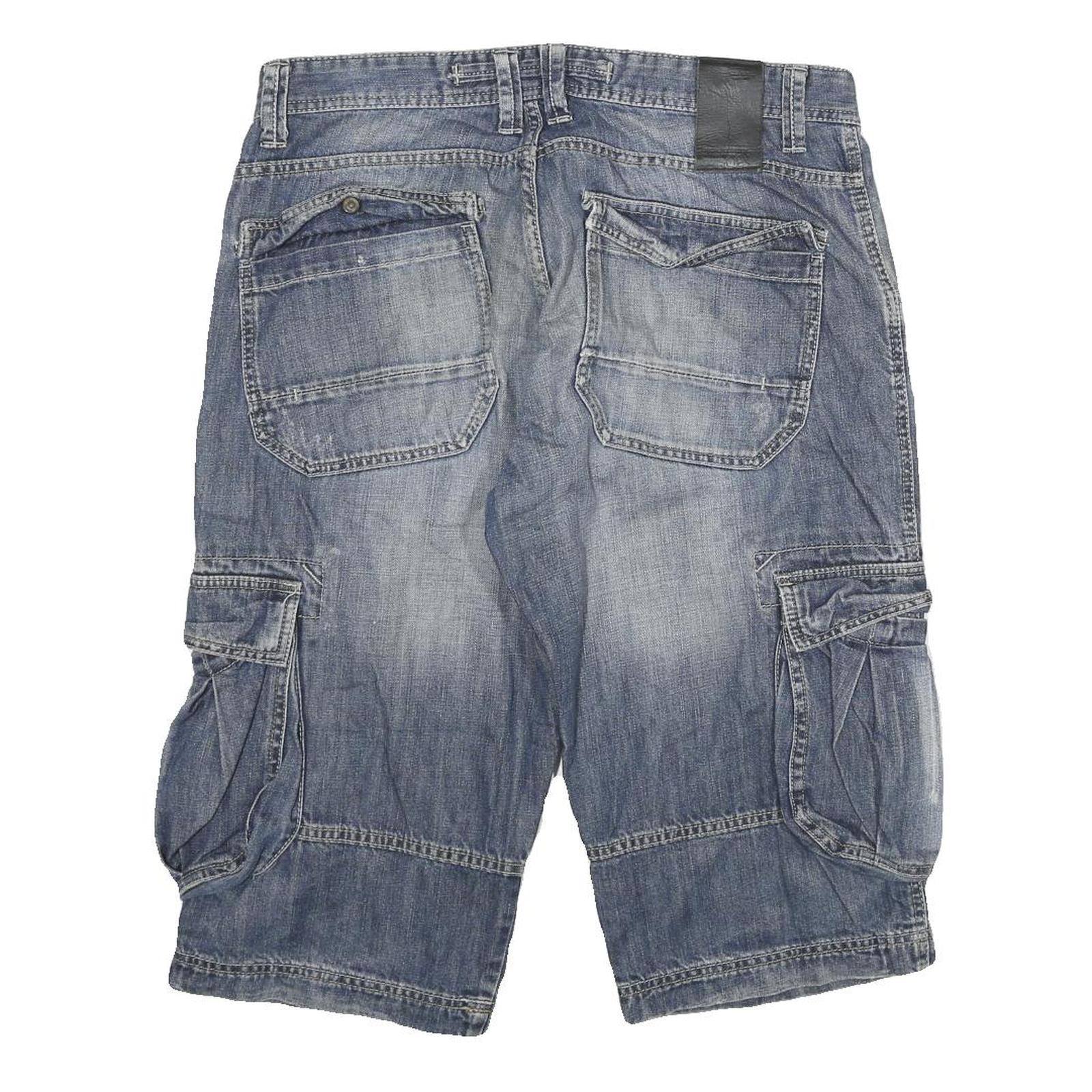 SPRINGFIELD Mens Cargo Blue XL W32 Cotton Blend Casual Shorts