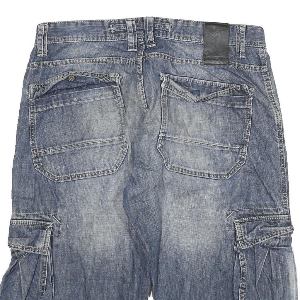 SPRINGFIELD Mens Cargo Blue XL W32 Cotton Blend Casual Shorts