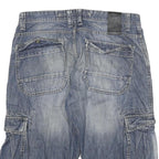 SPRINGFIELD Mens Cargo Blue XL W32 Cotton Blend Casual Shorts