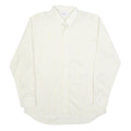 KUF Mens White & Cream Striped Classic Cotton Blend Shirt L Formal Long Sleeve