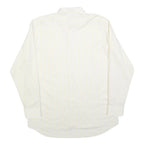KUF Mens White & Cream Striped Classic Cotton Blend Shirt L Formal Long Sleeve