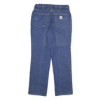 CARHARTT Womens Relaxed Blue Denim Jeans W32 L32 Classic Cotton Blend Zip