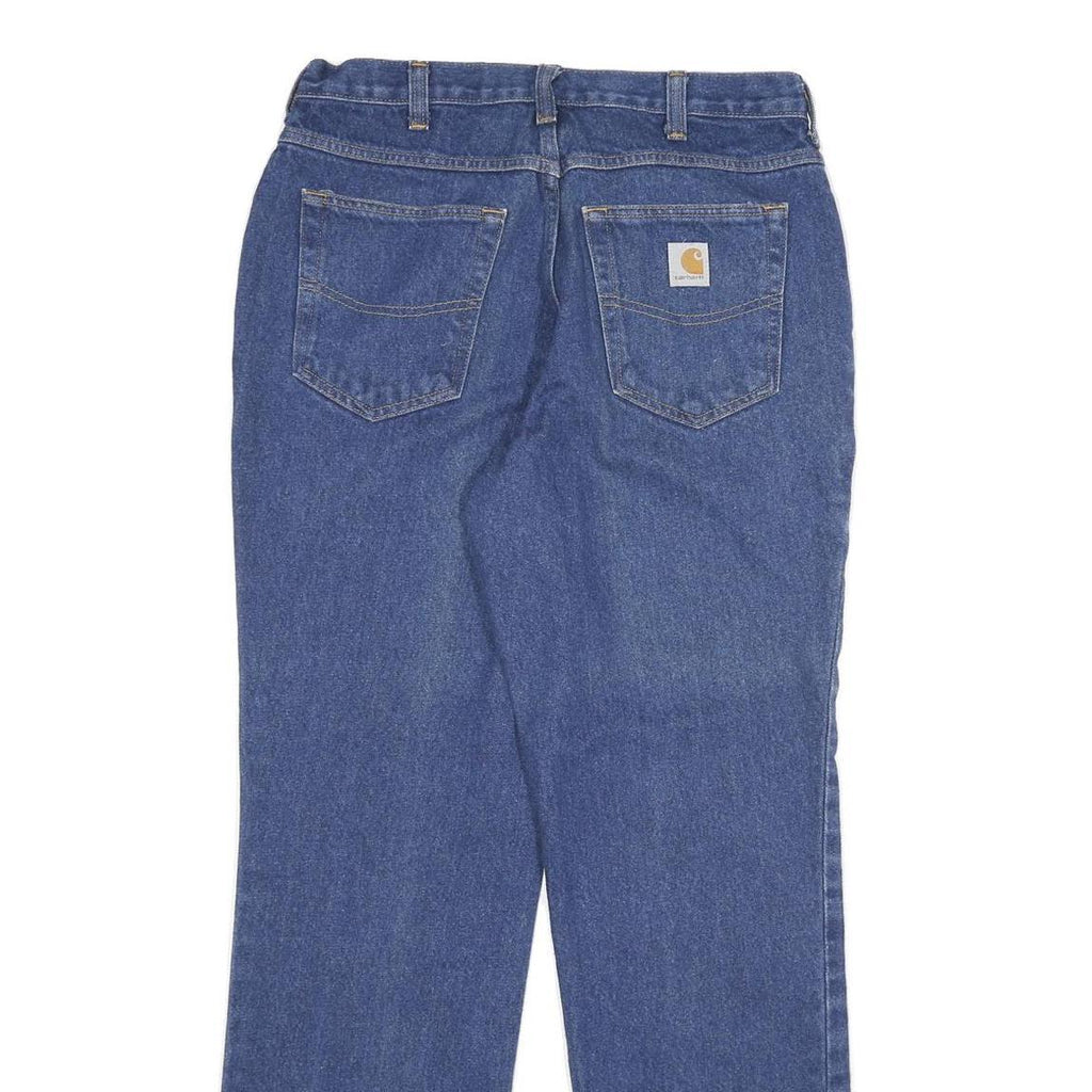 CARHARTT Womens Relaxed Blue Denim Jeans W32 L32 Classic Cotton Blend Zip