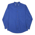 SADDLEBRED Mens Blue Work Shirt M GWRRA Logo Button Collar Long Sleeve Cotton