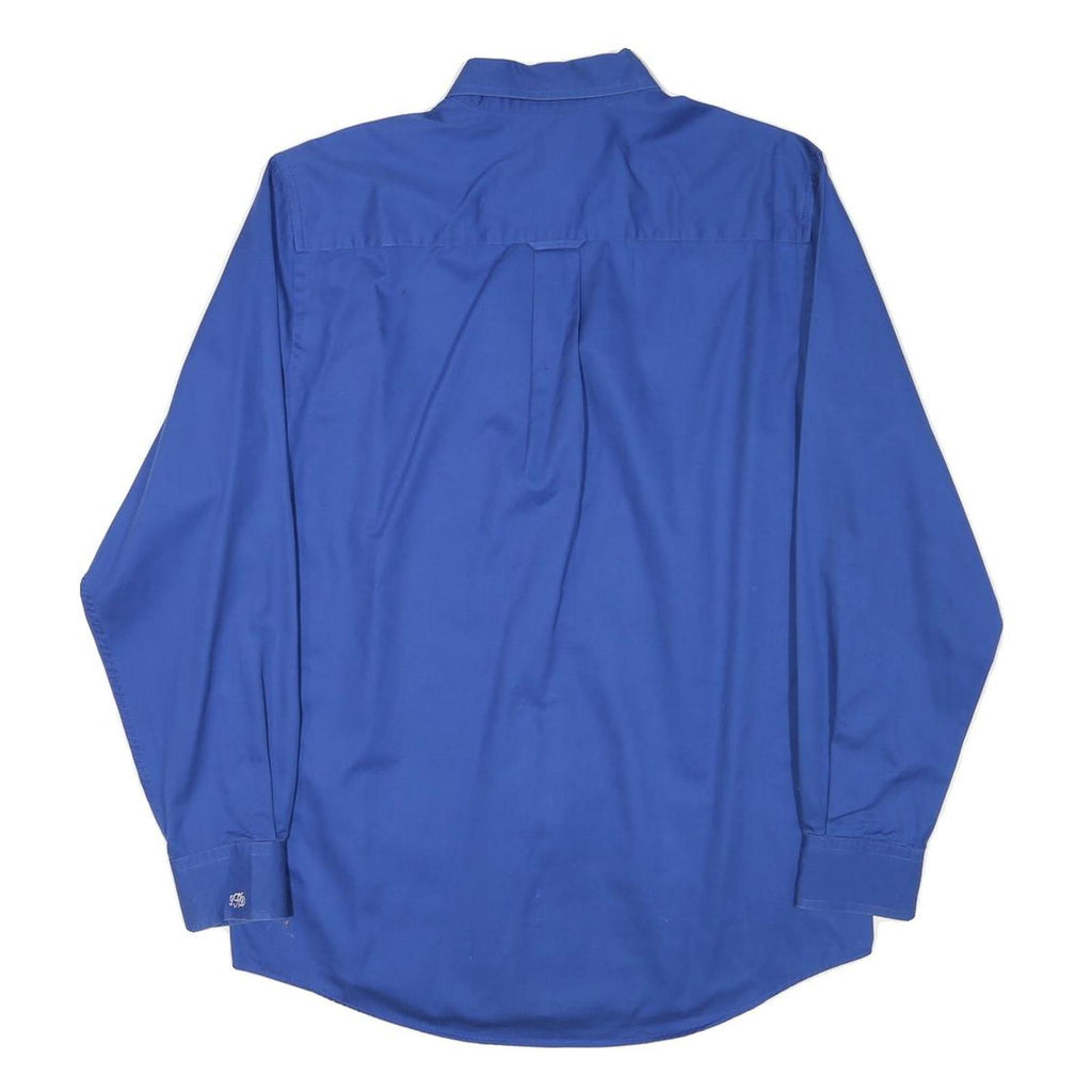 SADDLEBRED Mens Blue Work Shirt M GWRRA Logo Button Collar Long Sleeve Cotton