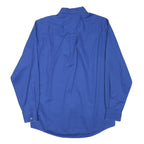 SADDLEBRED Mens Blue Work Shirt M GWRRA Logo Button Collar Long Sleeve Cotton