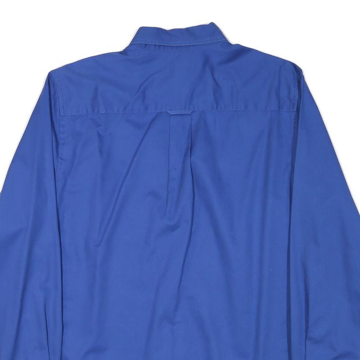 SADDLEBRED Mens Blue Work Shirt M GWRRA Logo Button Collar Long Sleeve Cotton