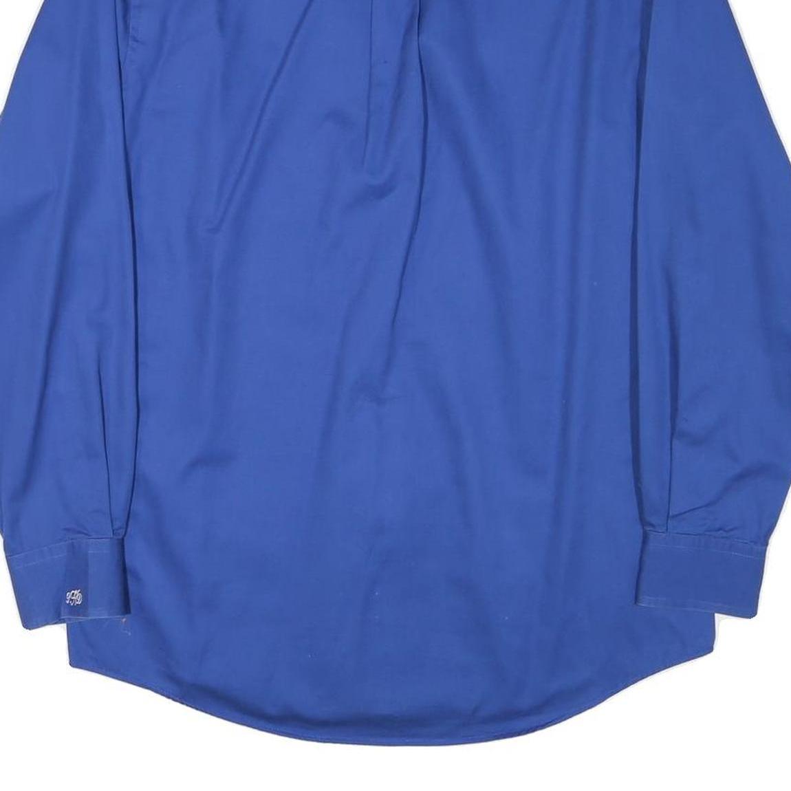 SADDLEBRED Mens Blue Work Shirt M GWRRA Logo Button Collar Long Sleeve Cotton