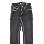 Black Womens Slim Fit Denim Jeans W30 L32 Contrast Stitching Zip Closure