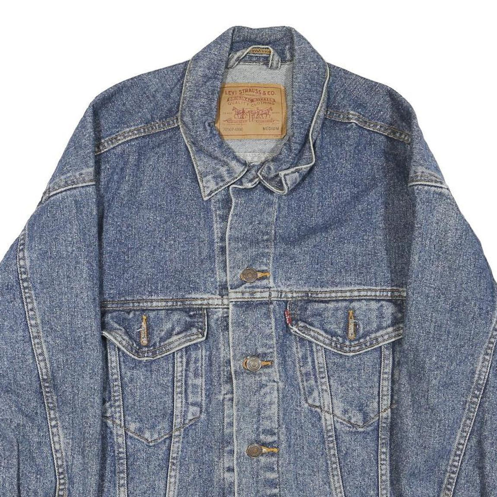 LEVI'S Mens Blue Denim Jacket M Cotton Button Front Classic Fit Casual