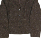 Womens Brown Polyester Blend Button Jacket UK 16 Tweed Classic Workwear