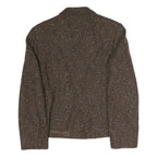 Womens Brown Polyester Blend Button Jacket UK 16 Tweed Classic Workwear