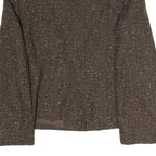 Womens Brown Polyester Blend Button Jacket UK 16 Tweed Classic Workwear