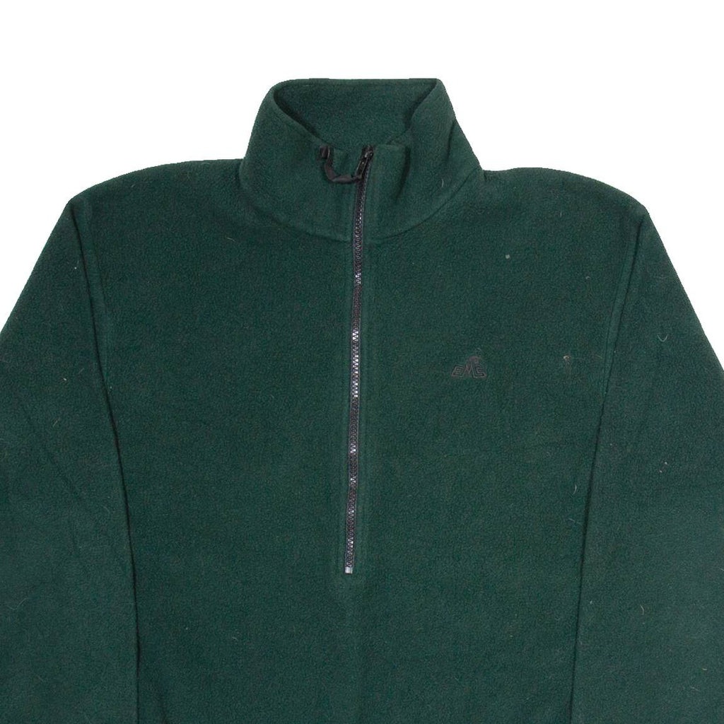 EMS Mens Fleece Green 1/2 Zip Tight Knit M