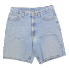 MEMBERS MARK Mens Denim Blue Casual Shorts M W34 Classic Fit Cotton Blend
