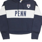 CHAMPION REVERSE WEAVE Womens Navy & White Penn Hoodie L Cotton Blend Pullover