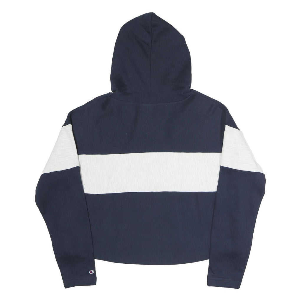 CHAMPION REVERSE WEAVE Womens Navy & White Penn Hoodie L Cotton Blend Pullover