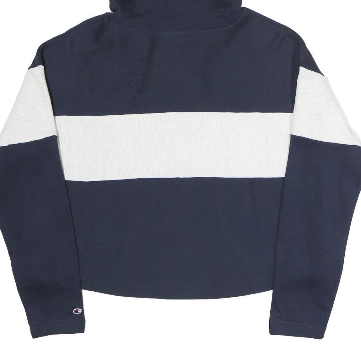 CHAMPION REVERSE WEAVE Womens Navy & White Penn Hoodie L Cotton Blend Pullover