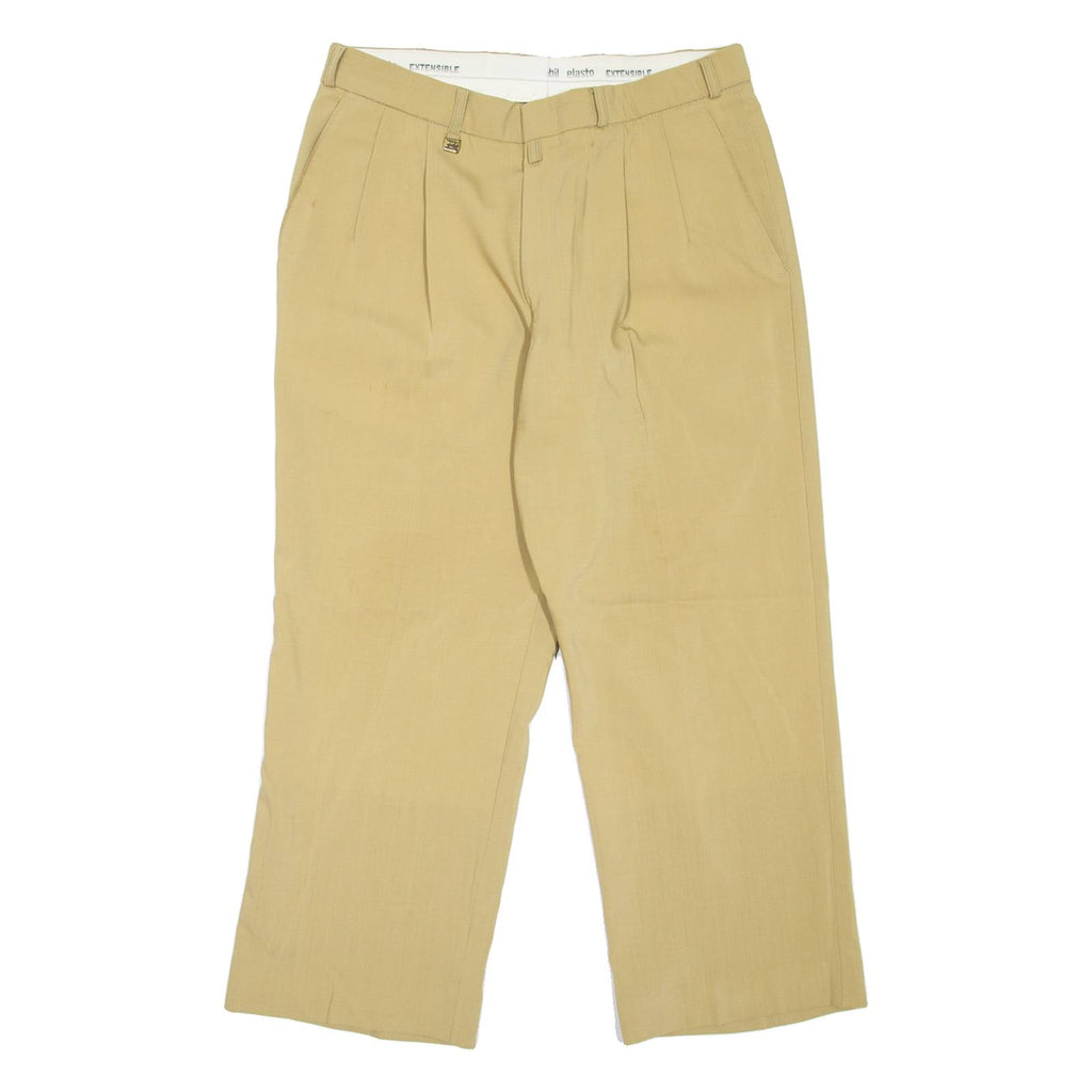 MOBIL ELASTO Womens Trousers Beige Relaxed Straight Wool W30 L24