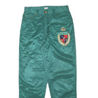 MAGIA Womens Cotton Blend Green Regular Trousers W30 L29 Embroidered Design Zip