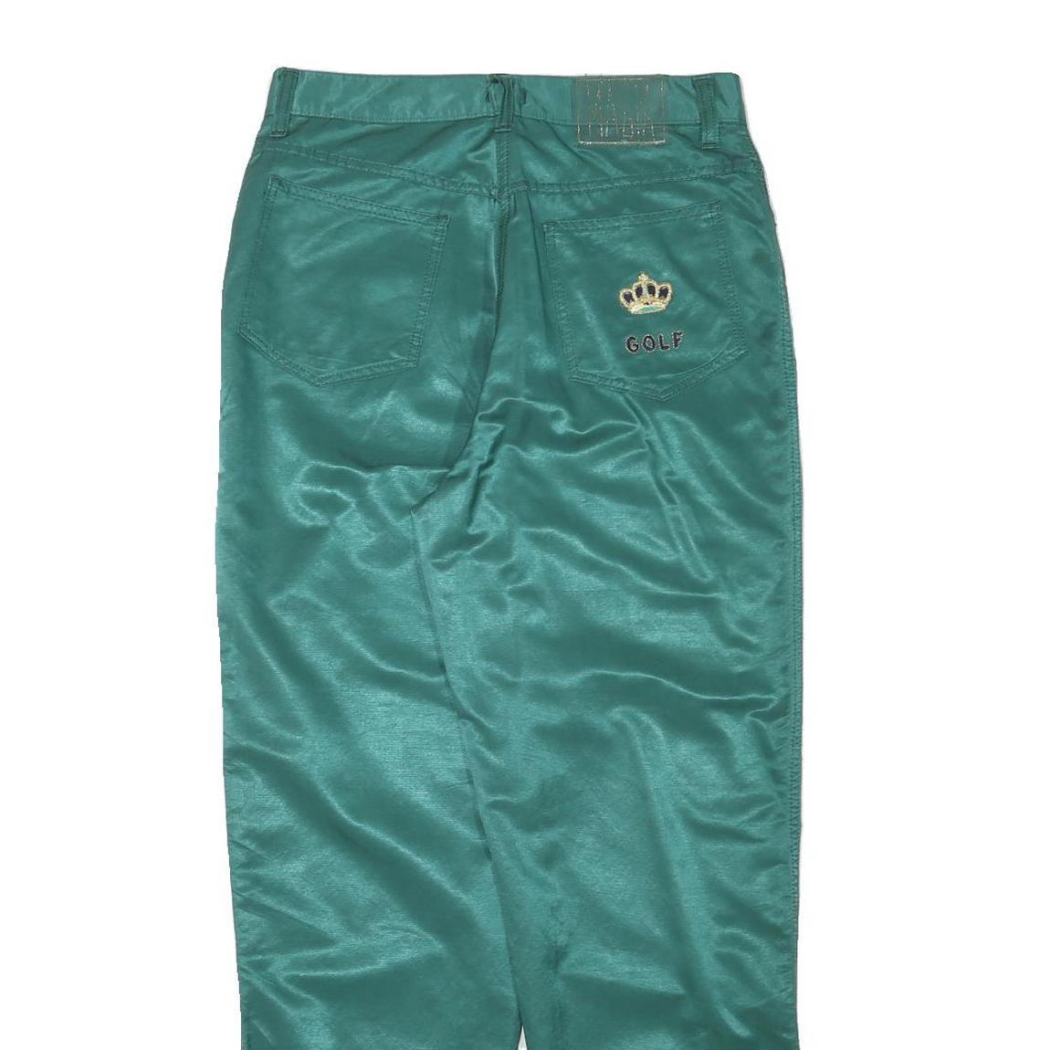 MAGIA Womens Cotton Blend Green Regular Trousers W30 L29 Embroidered Design Zip