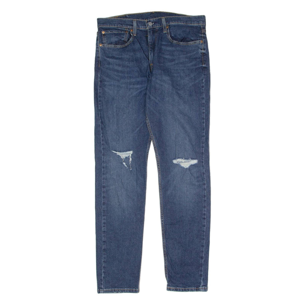 LEVI'S 512 BIG E Jeans Distressed Lo-Ball Mens Blue Slim Tapered W34 L32