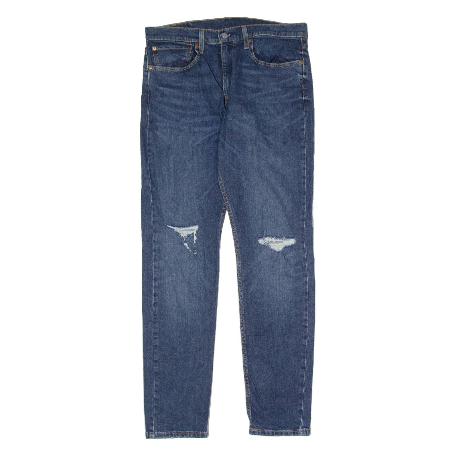 LEVI'S 512 BIG E Jeans Distressed Lo-Ball Mens Blue Slim Tapered W34 L32