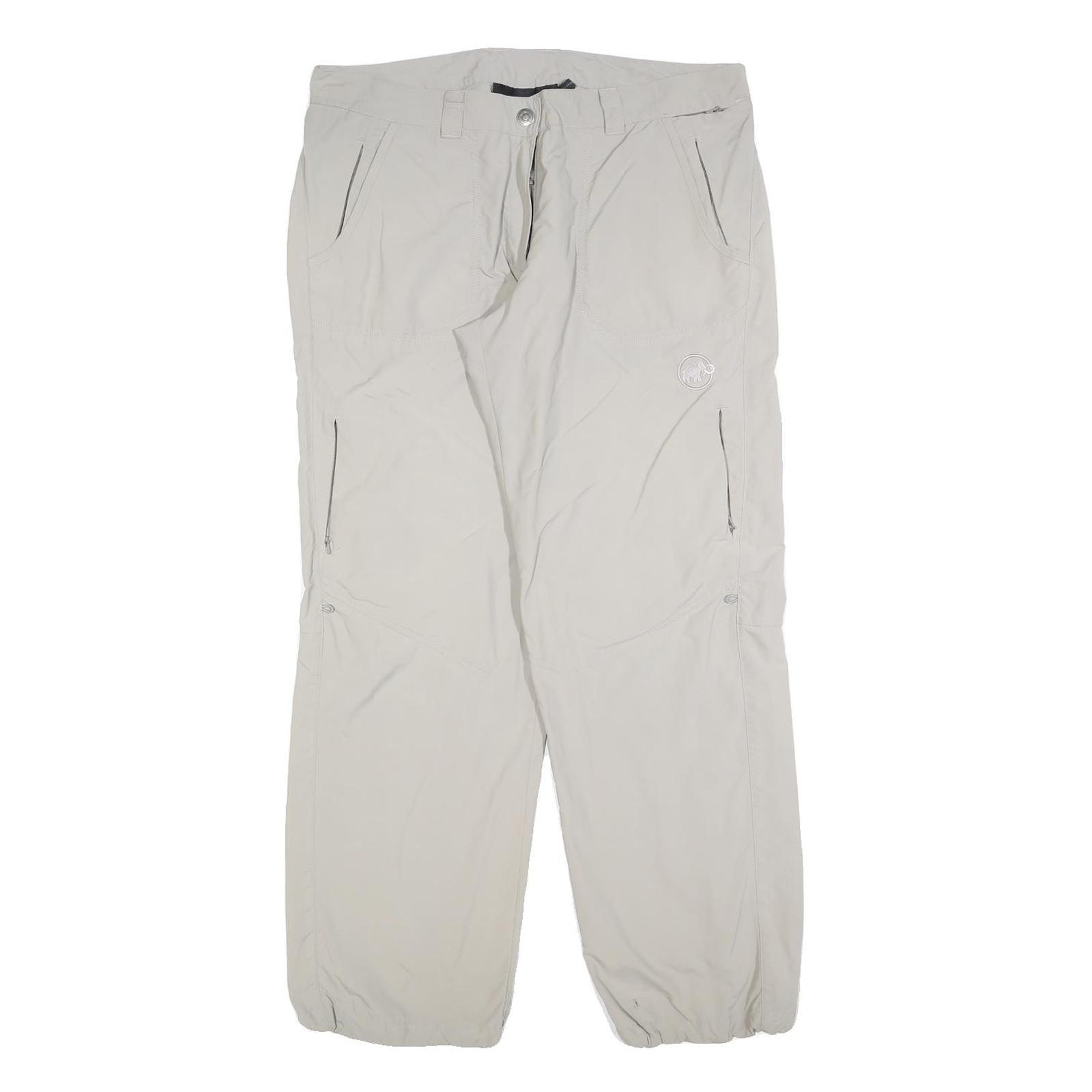 MAMMUT Womens Polyester Beige Relaxed Trousers W36 L30 Outdoor Hiking Zip