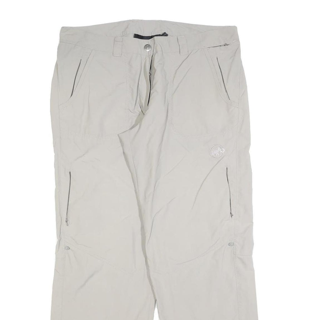 MAMMUT Womens Polyester Beige Relaxed Trousers W36 L30 Outdoor Hiking Zip