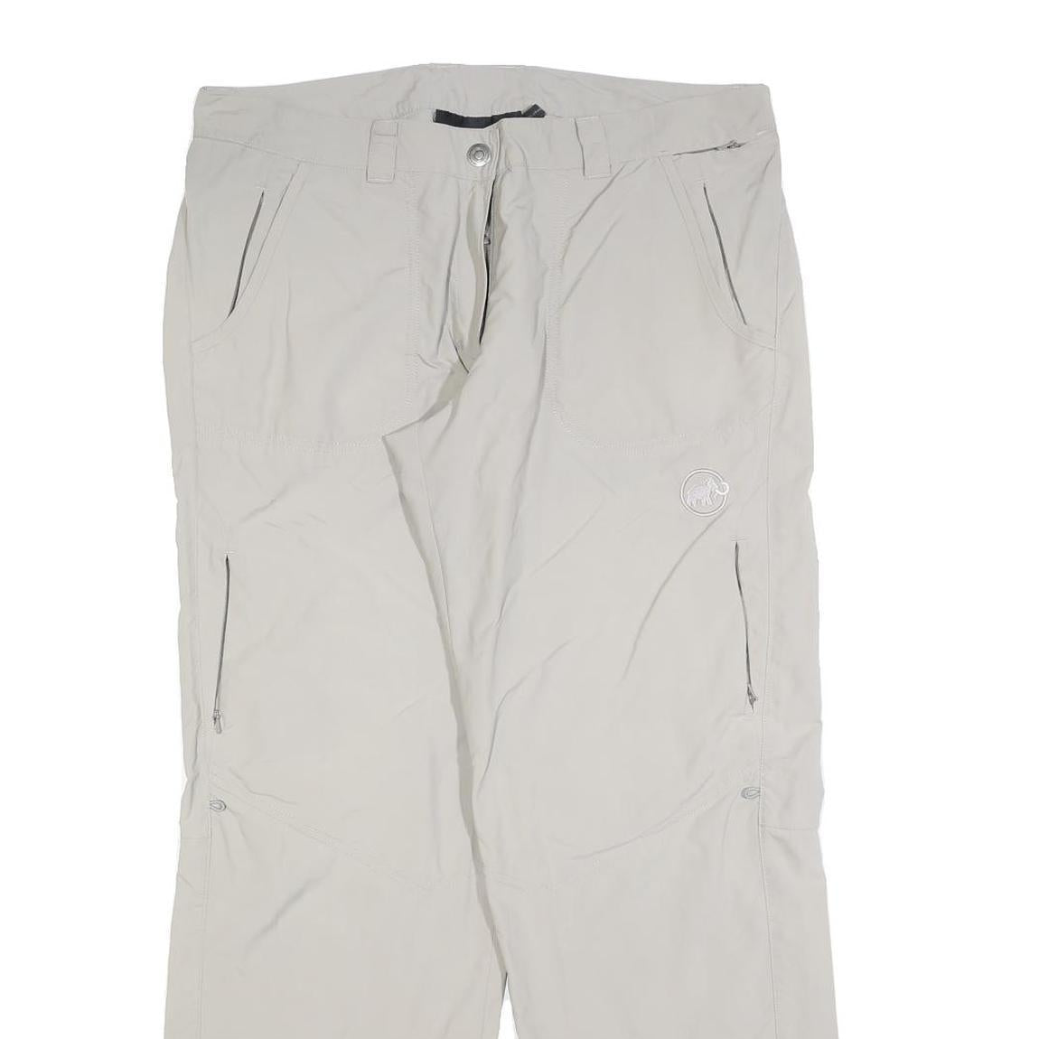 MAMMUT Womens Polyester Beige Relaxed Trousers W36 L30 Outdoor Hiking Zip