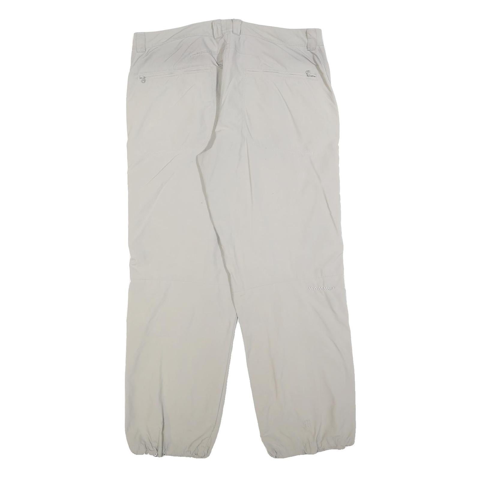 MAMMUT Womens Polyester Beige Relaxed Trousers W36 L30 Outdoor Hiking Zip