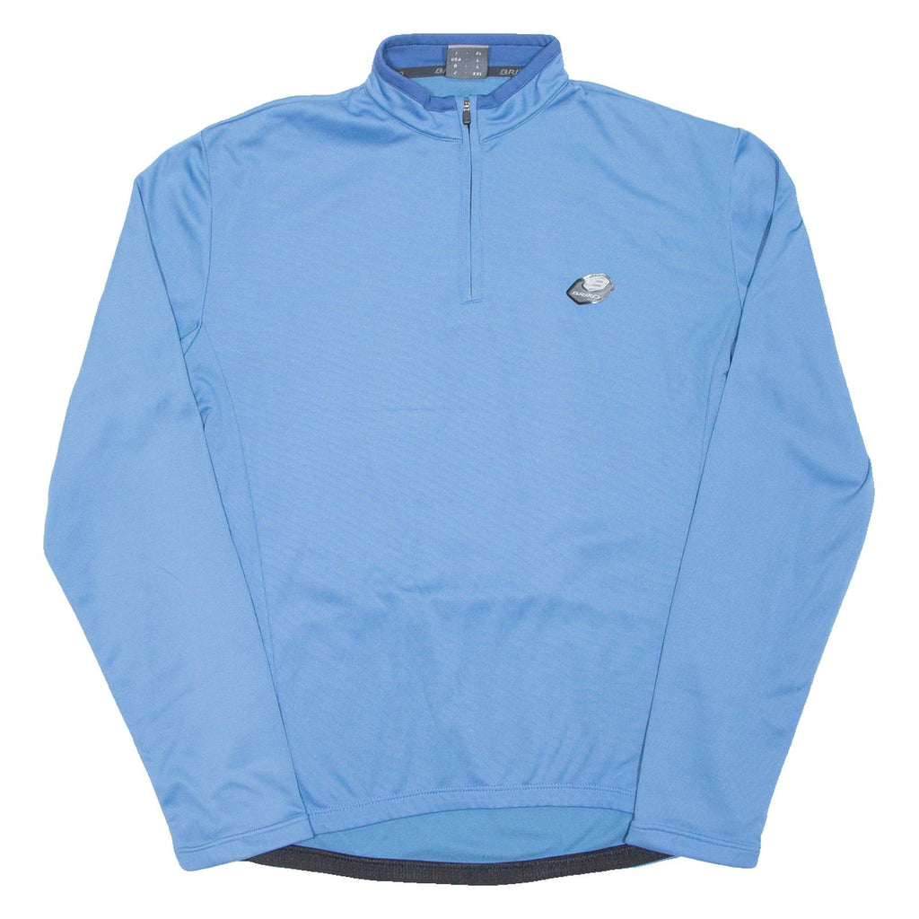 Cycling Mens Jersey Blue Long Sleeve 1/4 Zip XL