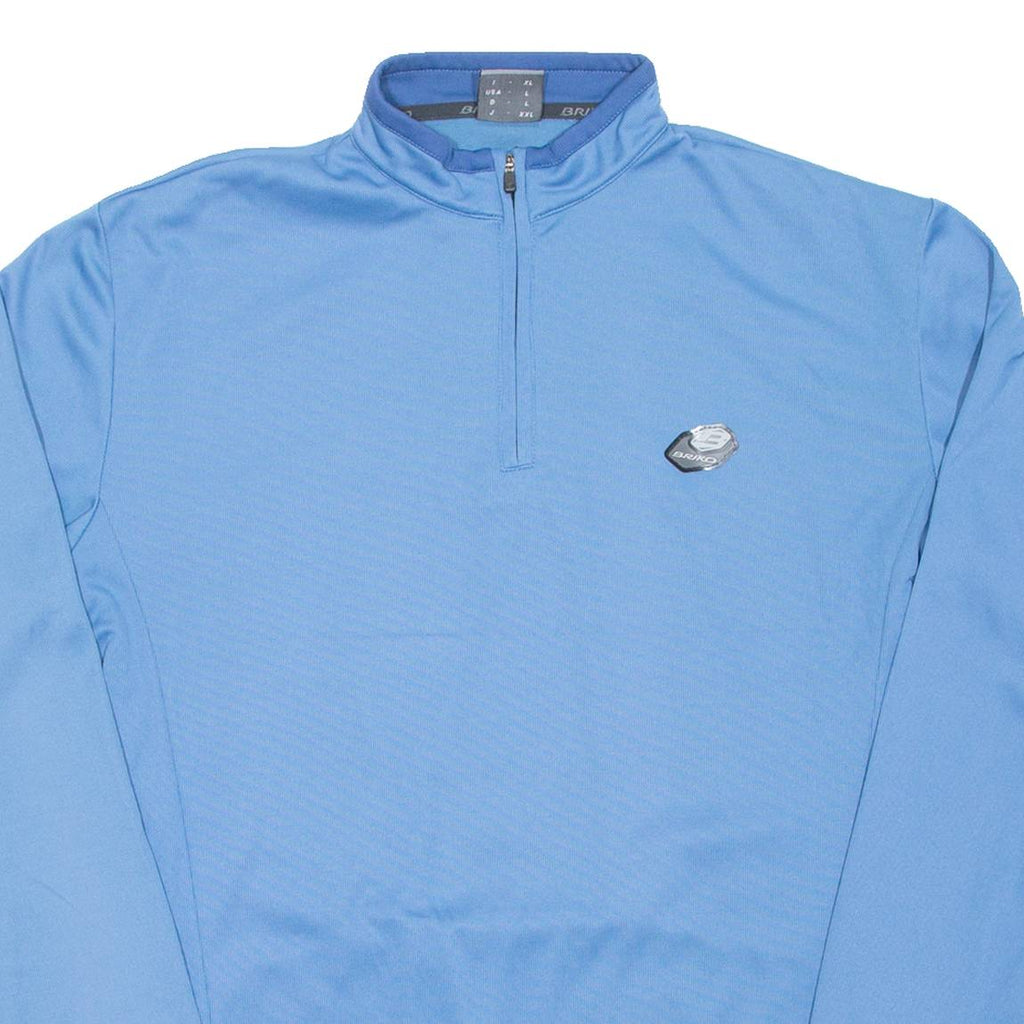 Cycling Mens Jersey Blue Long Sleeve 1/4 Zip XL