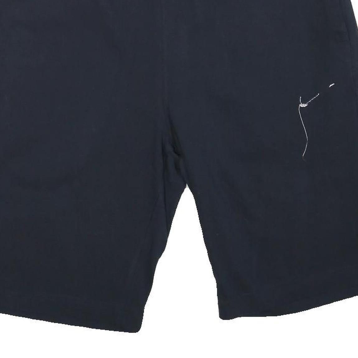 NIKE Mens Casual Black Shorts M W32 Relaxed Fit Cotton Blend Drawstring Pockets