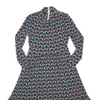 BODEN Womens Blue Viscose Blend Day Dress Floral Long Sleeve Midi UK 10