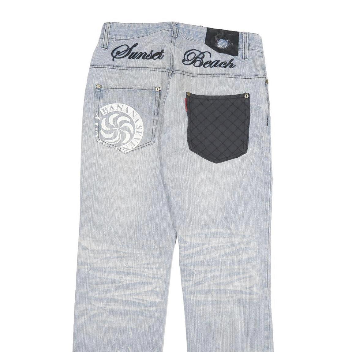 BANANA SEVEN Mens Jeans Blue Regular Straight Denim Light W30 L31 Surf Team