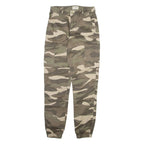 DENIM COLLECTION Camo Cargo Womens Trousers Beige Regular Tapered W26 L28