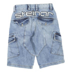 STEINAR Mens Shorts Blue Casual Denim M W30 Cargo Pocket Lightweight