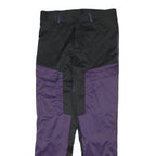 Womens Polyester Blend Black & Purple Relaxed Trousers W32 L30 Cargo Zip Pockets