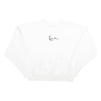 KARL KANI Womens White Signature Logo Crew Neck Sweatshirt M Casual Streetwear